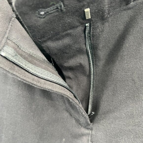 Chicos Womens Pants 1 Short Medium 8 Black Mid Rise Zip Front Pockets Stretch - Picture 3 of 12